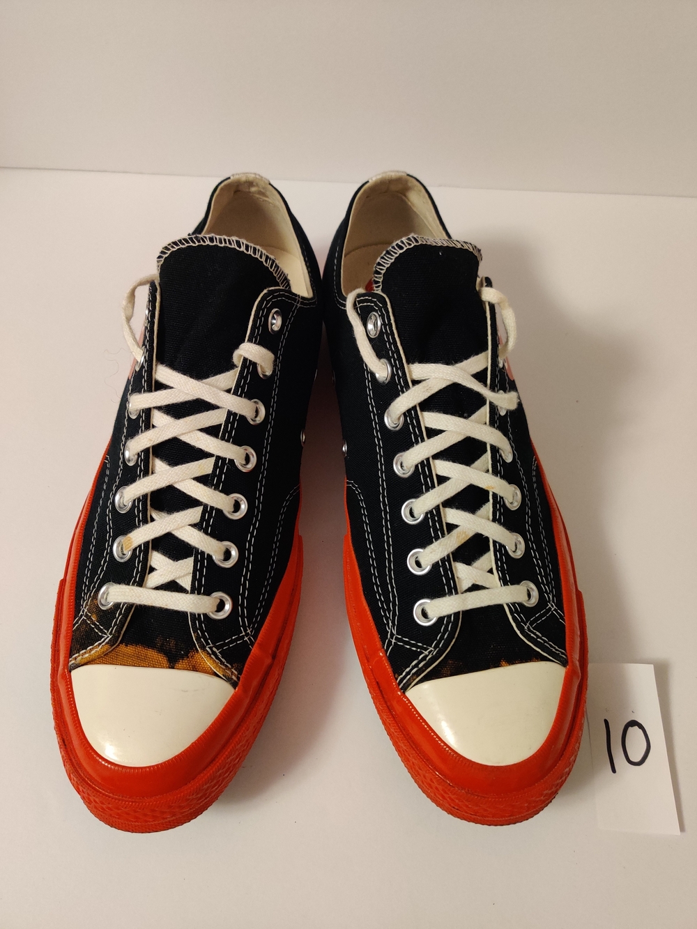 Converse Play Comme Des Garcons Black Canvas Low-Top Sneakers with Red Sole 11